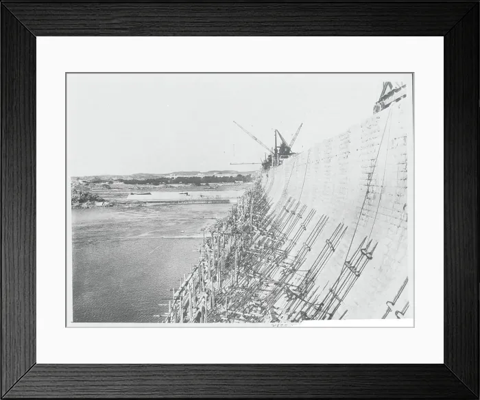 Framed Print : Construction of Aswan Dam, Egypt Framed Print : Construction of Aswan Dam, Egypt