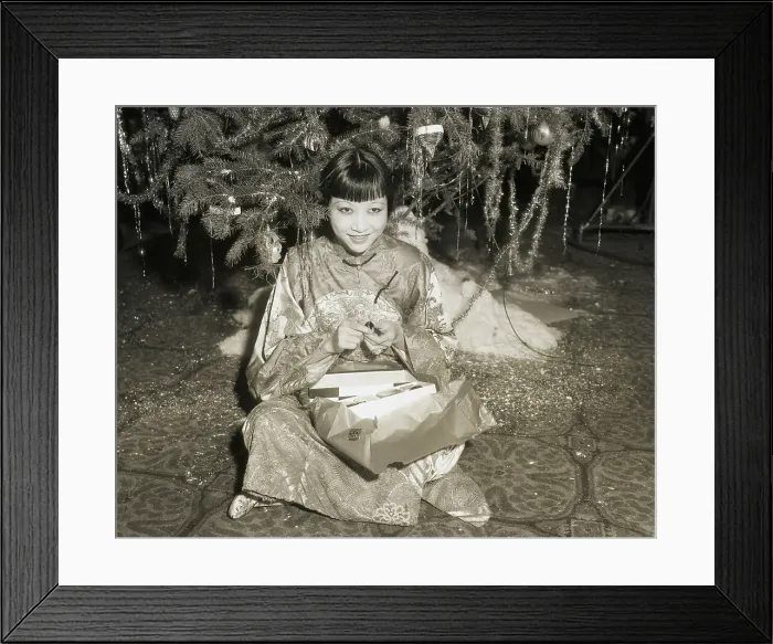 Framed Print : Actress Anna May Wong Under Christmas Tree Framed Print : Actress Anna May Wong Under Christmas Tree
