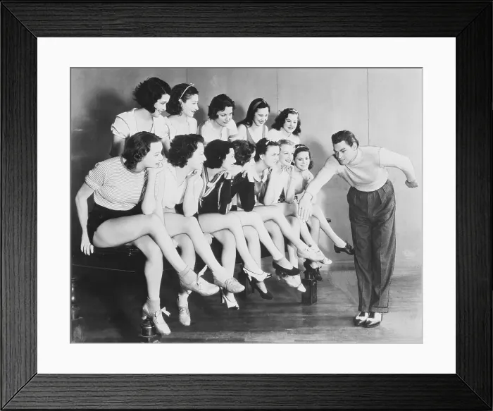 Framed Print : Johnny Weismuller Directing Actresses Framed Print : Johnny Weismuller Directing Actresses