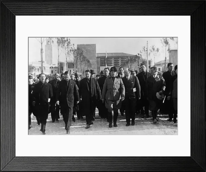 Framed Print : Mussolini and His Entourage Framed Print : Mussolini and His Entourage