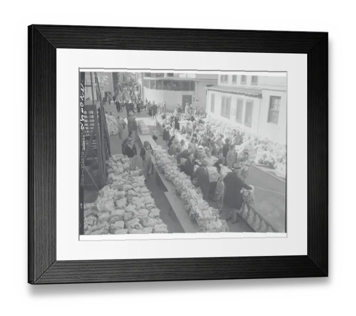 Framed Print : Christmas Baskets Being Distributed Framed Print : Christmas Baskets Being Distributed