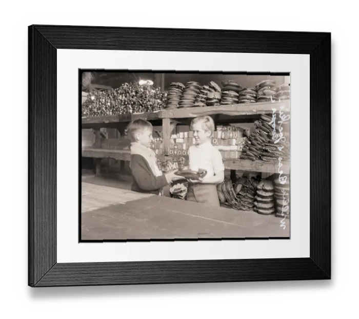 Framed Print : Jackie Cooper Gives Orphan a Present