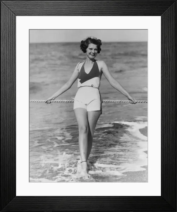 Framed Print : Leslie Leonard Posing in Bathing Suit Framed Print : Leslie Leonard Posing in Bathing Suit