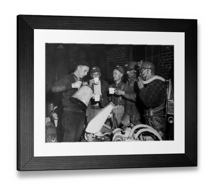 Framed Print : Rescue Workers Taking Coffee Break Framed Print : Rescue Workers Taking Coffee Break