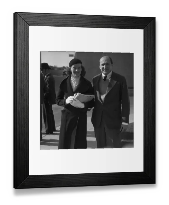 Framed Print : Katharine Hepburn And Merian C. Cooper Framed Print : Katharine Hepburn And Merian C. Cooper