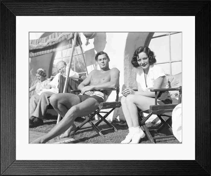 Framed Print : Weismuller And Lupe Velez Seated At Hote Framed Print : Weismuller And Lupe Velez Seated At Hote