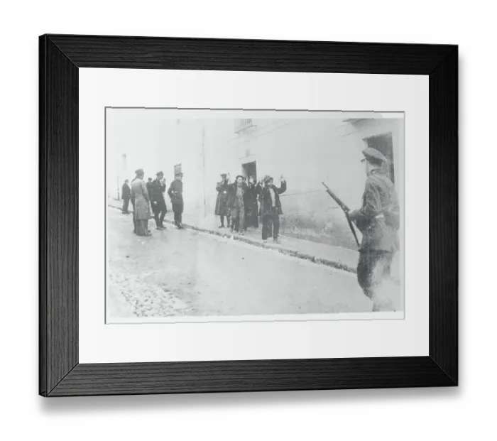 Framed Print : Police Rounding up Suspects Framed Print : Police Rounding up Suspects