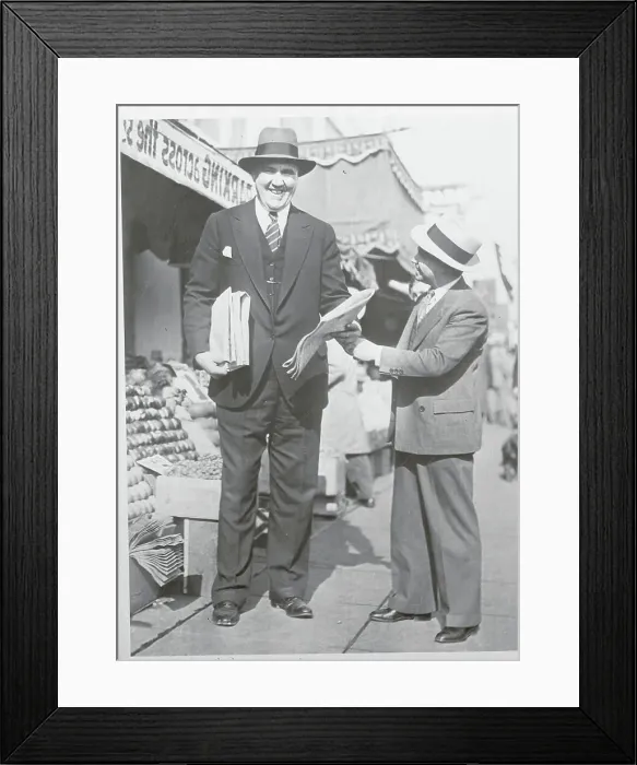Framed Print : Jess Willard Selling Newspapers Framed Print : Jess Willard Selling Newspapers