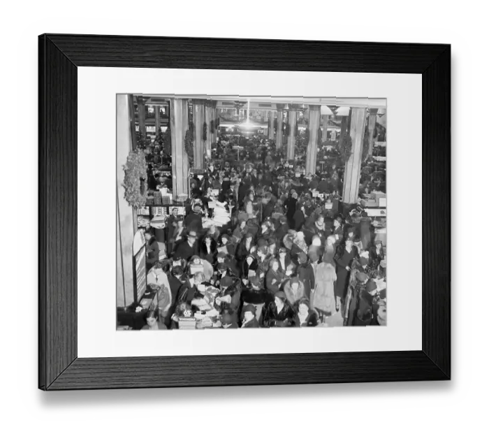 Framed Print : Overlooking Christmas Shoppers at Macy's Framed Print : Overlooking Christmas Shoppers at Macy's