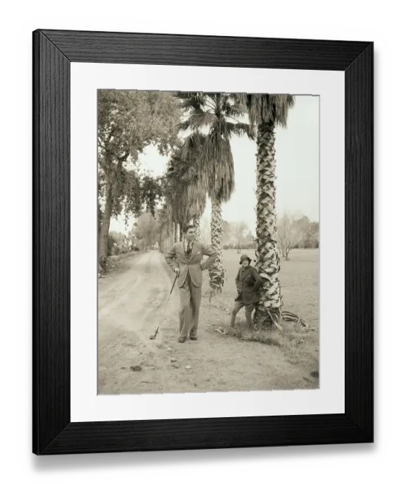 Framed Print : Clark Gable and Wife on Golf Course
