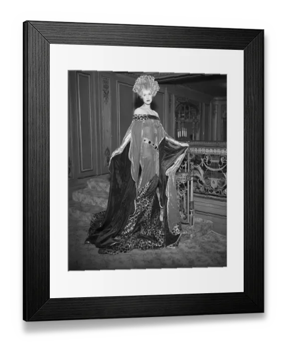 Framed Print : Betty Newell Posing in Glamorous Dress Framed Print : Betty Newell Posing in Glamorous Dress