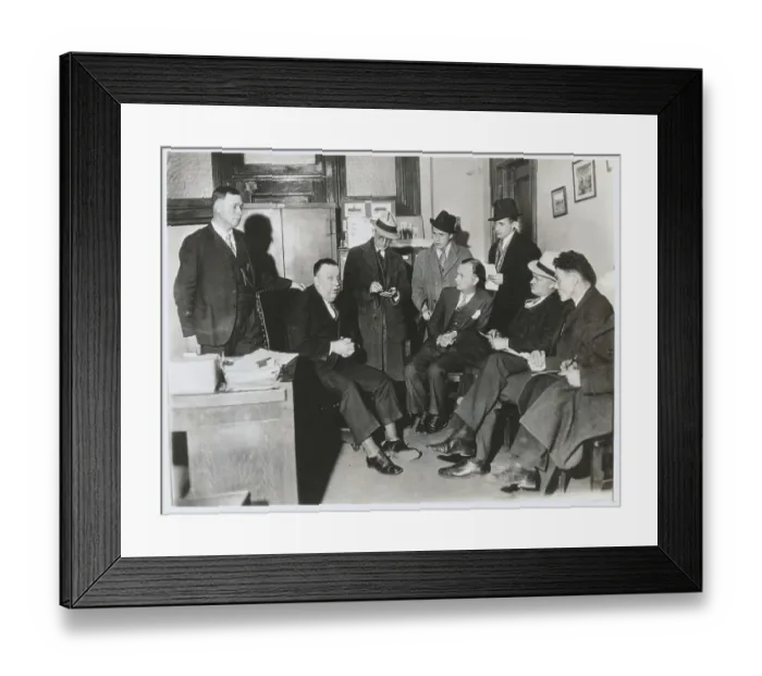 Framed Print : Warden Harold Hardy with Peers and Reporters Framed Print : Warden Harold Hardy with Peers and Reporters