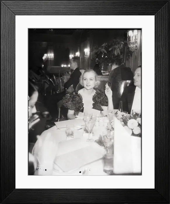 Framed Print : Carole Lombard at Dining Table Framed Print : Carole Lombard at Dining Table