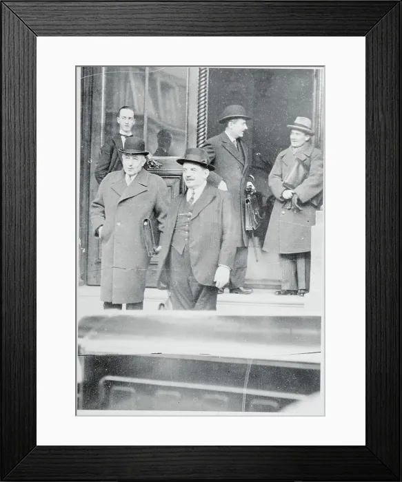 Framed Print : Edouard Herriot Walking with Germain Martin