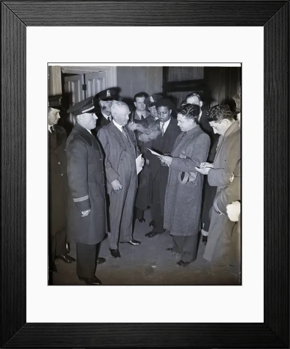 Framed Print : Man Reads Petition to John Garner Framed Print : Man Reads Petition to John Garner
