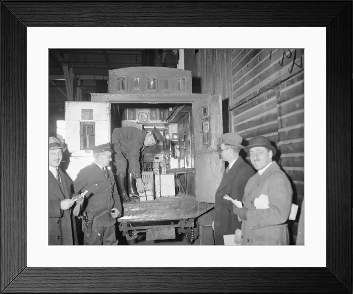 Framed Print : Men Load Armored Car with Gold Bars Framed Print : Men Load Armored Car with Gold Bars