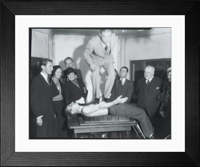 Framed Print : Count Roman Ostoja Lying on Bed of Spikes Framed Print : Count Roman Ostoja Lying on Bed of Spikes