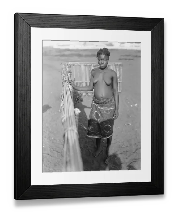 Framed Print : African Native Woman with Pipe in Her Mouth Framed Print : African Native Woman with Pipe in Her Mouth
