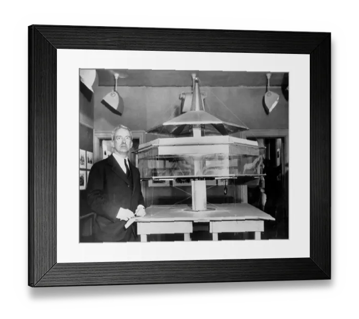 Framed Print : R. Buckminster Fuller and His Dymaxion House Framed Print : R. Buckminster Fuller and His Dymaxion House