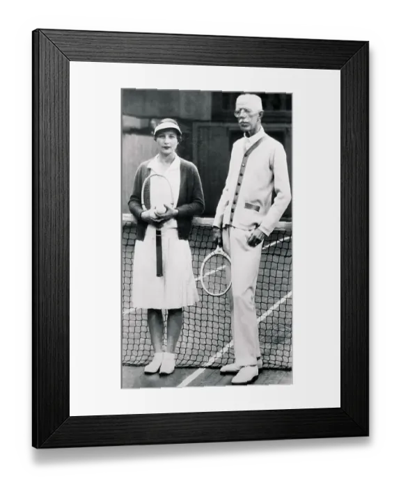 Framed Print : King Gustav and Helen Wills Moody Posing Framed Print : King Gustav and Helen Wills Moody Posing