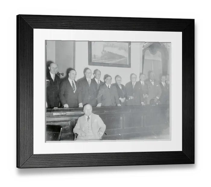 Framed Print : Fiorello LaGuardia with Members of House Framed Print : Fiorello LaGuardia with Members of House