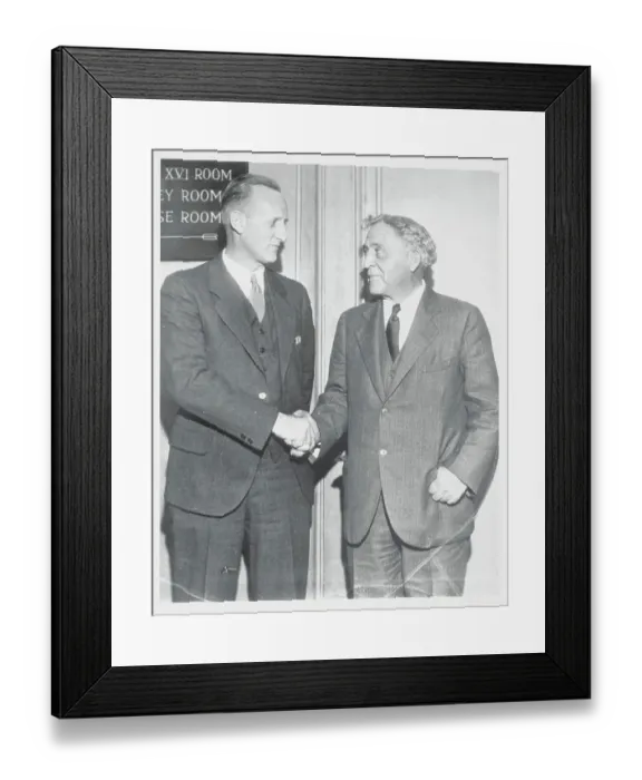 Framed Print : Amos Alonzo Stagg Congratulating New Coach Thomas Metcalf Framed Print : Amos Alonzo Stagg Congratulating New Coach Thomas Metcalf