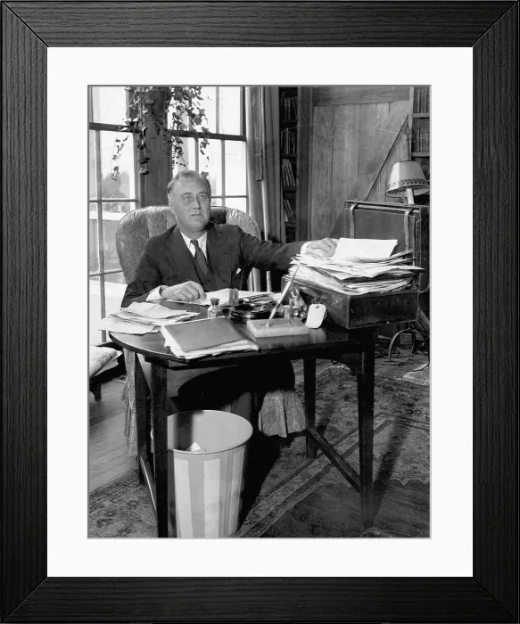 Framed Print : Franklin Delano Roosevelt in the Little White House