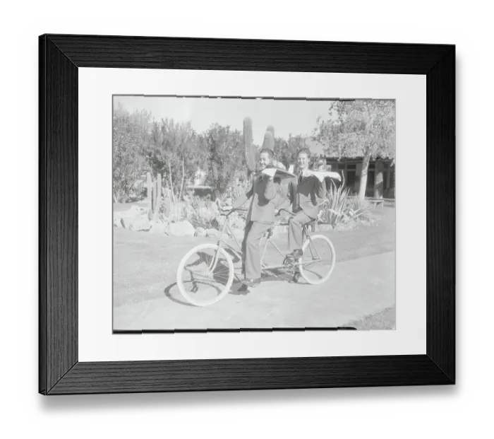 Framed Print : Waiters Riding Bicycle with Trays in Hand Framed Print : Waiters Riding Bicycle with Trays in Hand