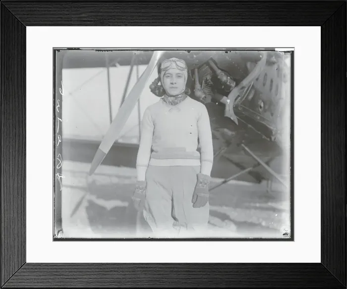 Framed Print : Hermelinda Urvina Briones Posing Near Aircraft Framed Print : Hermelinda Urvina Briones Posing Near Aircraft