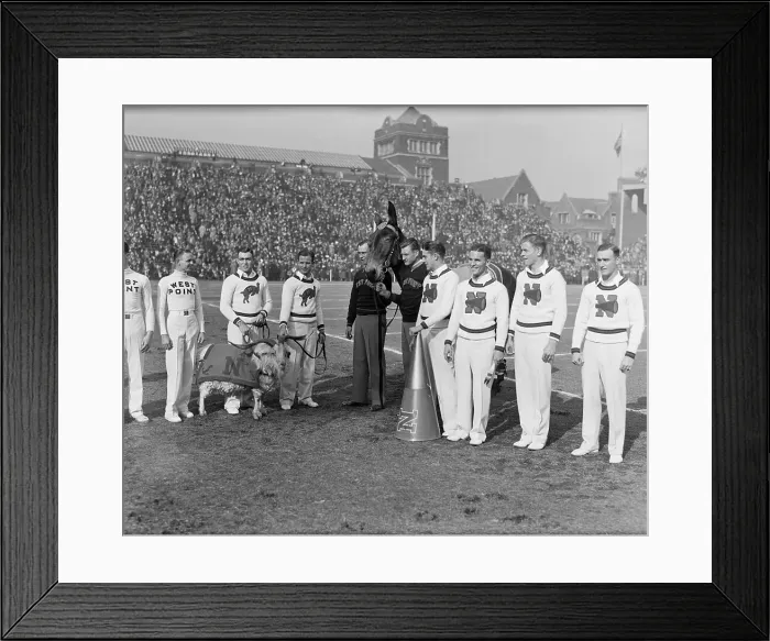 Framed Print : Army and Navy Cheerleaders Posing with Mascots Framed Print : Army and Navy Cheerleaders Posing with Mascots