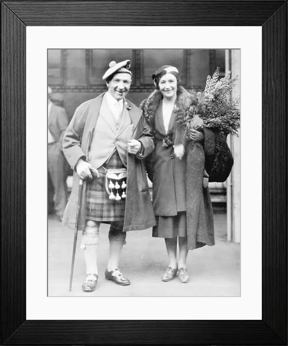 Framed Print : Sir Harry Lauder and Niece Framed Print : Sir Harry Lauder and Niece
