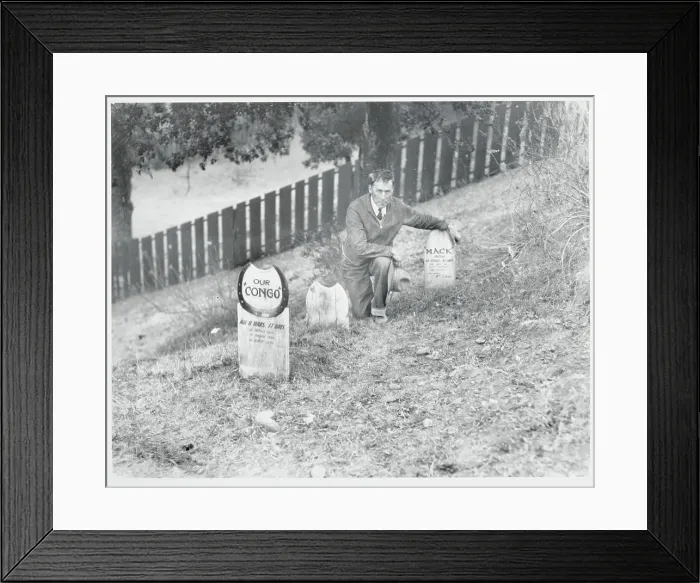 Framed Print : William S. Hart Visiting Animal Graveyard Framed Print : William S. Hart Visiting Animal Graveyard