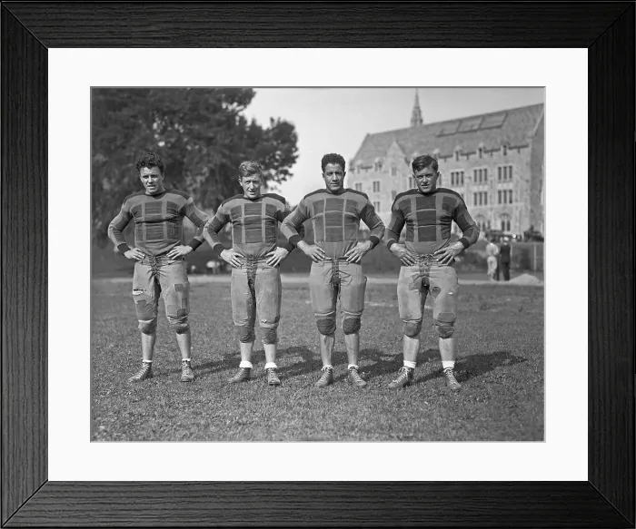 Framed Print : Boston College Football Teammates Posing on Field Framed Print : Boston College Football Teammates Posing on Field