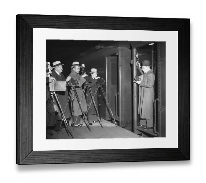 Framed Print : James Cagney Photographing Reporters