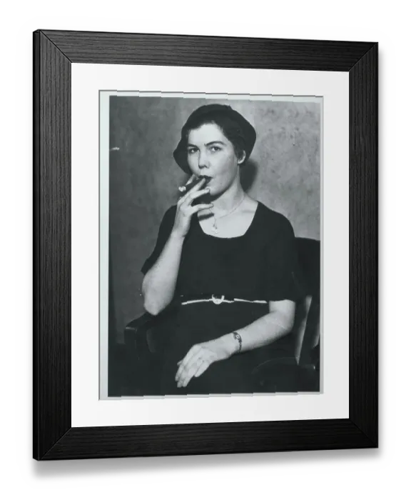 Framed Print : Woman Smoking Cigar Framed Print : Woman Smoking Cigar