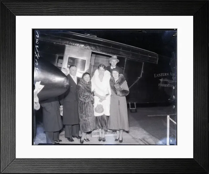 Framed Print : Eleanor Roosevelt and Party Beside Plane