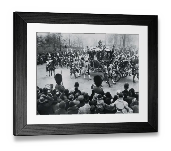 Framed Print : King and Queen of England Riding in State Carriage Framed Print : King and Queen of England Riding in State Carriage