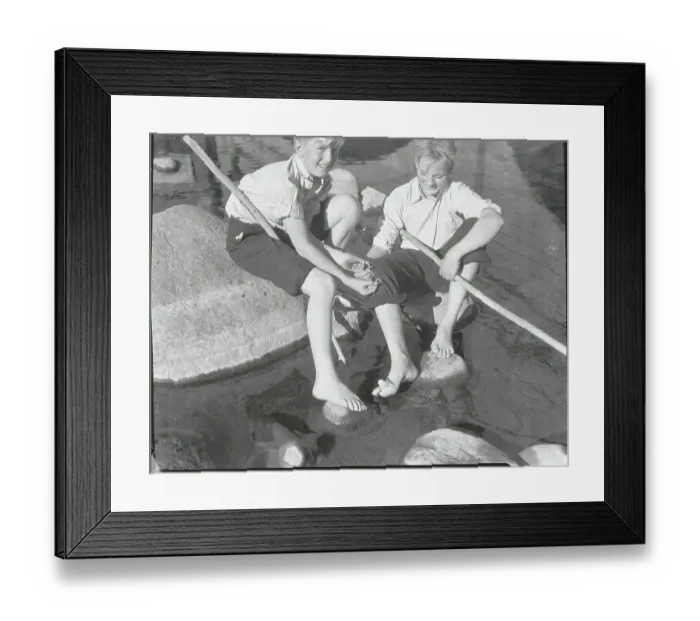 Framed Print : Children Discovering Wedding Bands in River Framed Print : Children Discovering Wedding Bands in River