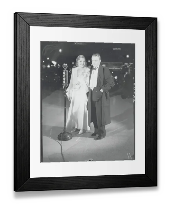 Framed Print : Actor James Cagney with Peggy Shannon at Theater Premiere Framed Print : Actor James Cagney with Peggy Shannon at Theater Premiere