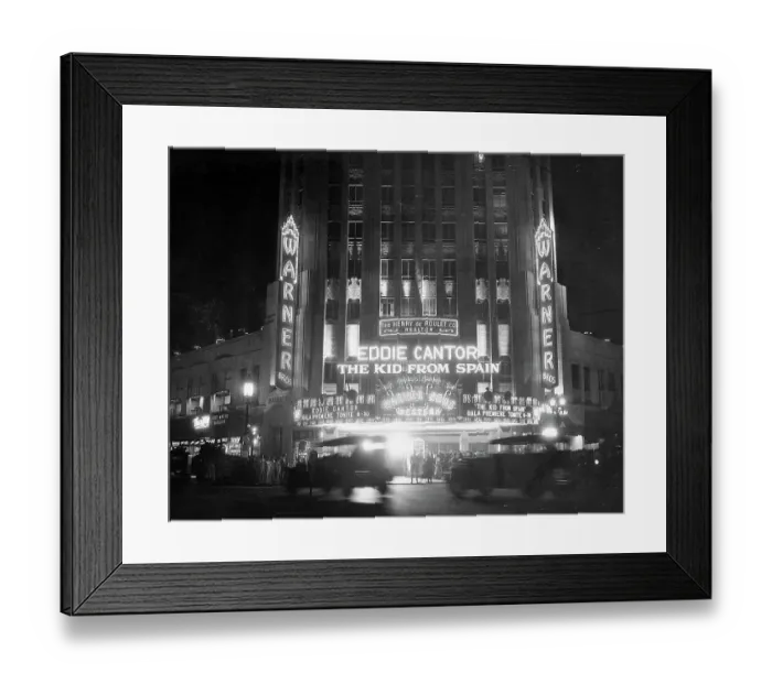 Framed Print : Street and Exterior of Warner's Western Theater Framed Print : Street and Exterior of Warner's Western Theater