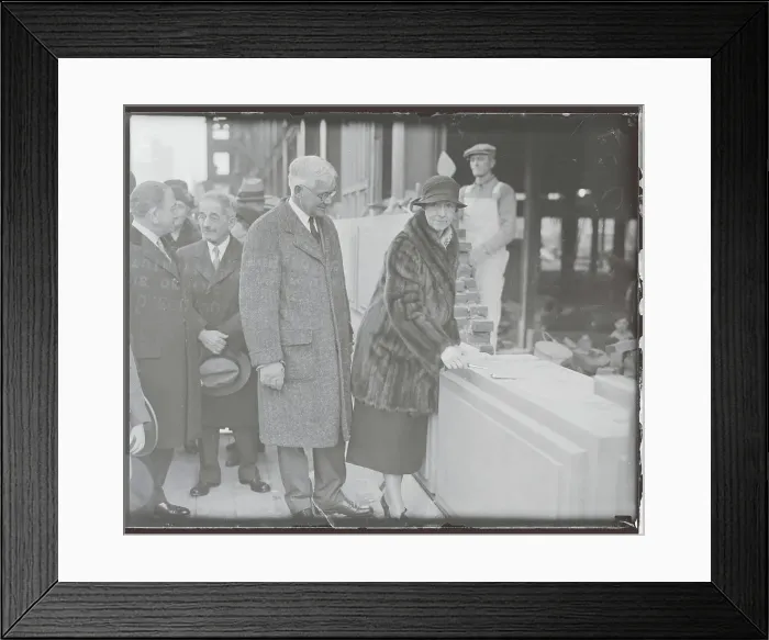 Framed Print : Mary Louise Curtis Bok Spreading Cement Framed Print : Mary Louise Curtis Bok Spreading Cement