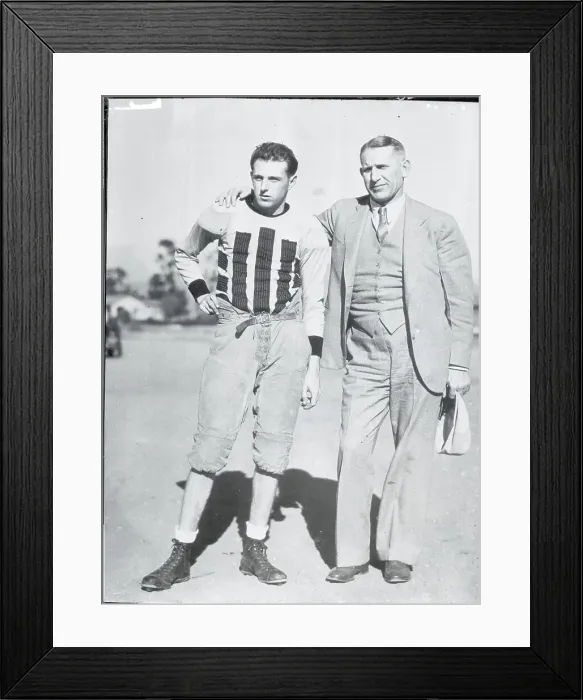 Framed Print : Coach Howard Jones Posing with His Son Clark Framed Print : Coach Howard Jones Posing with His Son Clark