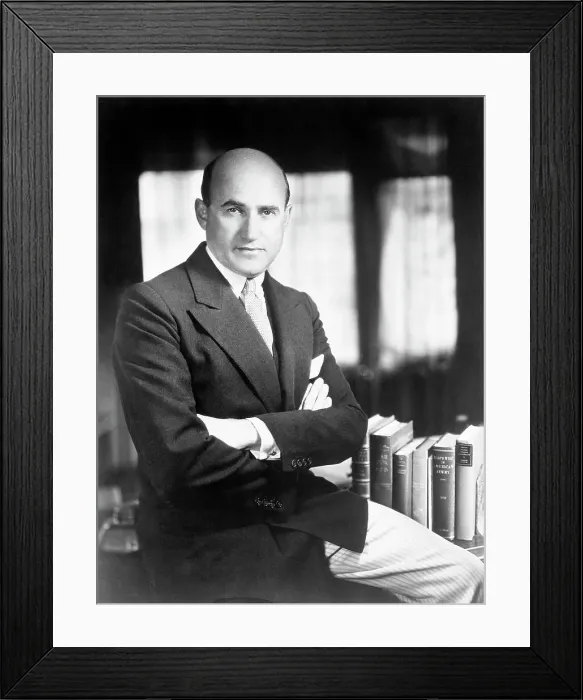 Framed Print : Samuel Goldwyn Steated On Desk