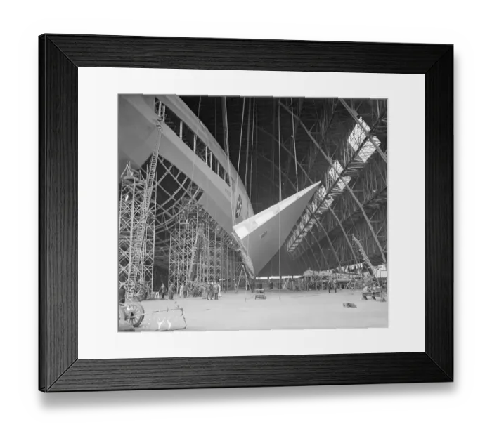 Framed Print : Navy Dirigible Under Construction Framed Print : Navy Dirigible Under Construction