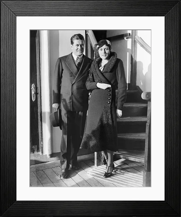 Framed Print : Gene Tunney and Wife on Ship Deck Framed Print : Gene Tunney and Wife on Ship Deck