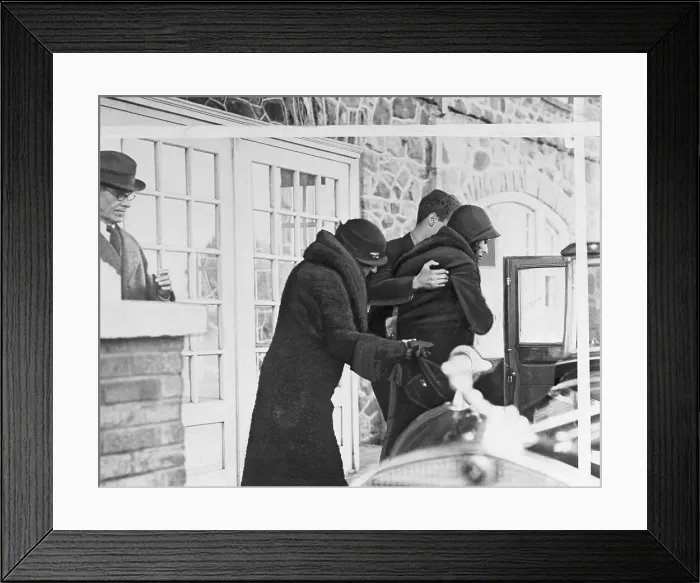 Framed Print : Libby Holman Reynolds Loading Into Car with Family Framed Print : Libby Holman Reynolds Loading Into Car with Family