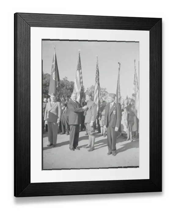 Framed Print : Herbert Hoover and Honorees at War Veteran Ceremony Framed Print : Herbert Hoover and Honorees at War Veteran Ceremony