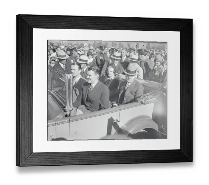 Framed Print : President Herbert Hoover and Family Members in Motorcade Framed Print : President Herbert Hoover and Family Members in Motorcade