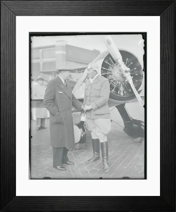 Framed Print : Roscoe Turner and Kenneth Behr Shaking Hands