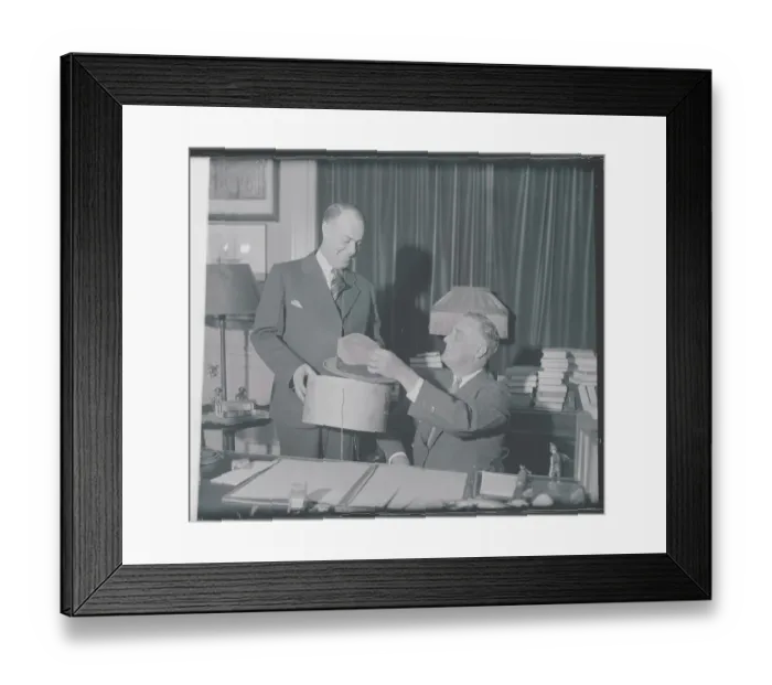 Framed Print : Franklin D. Roosevelt Retiring Lucky Campaign Hat Framed Print : Franklin D. Roosevelt Retiring Lucky Campaign Hat